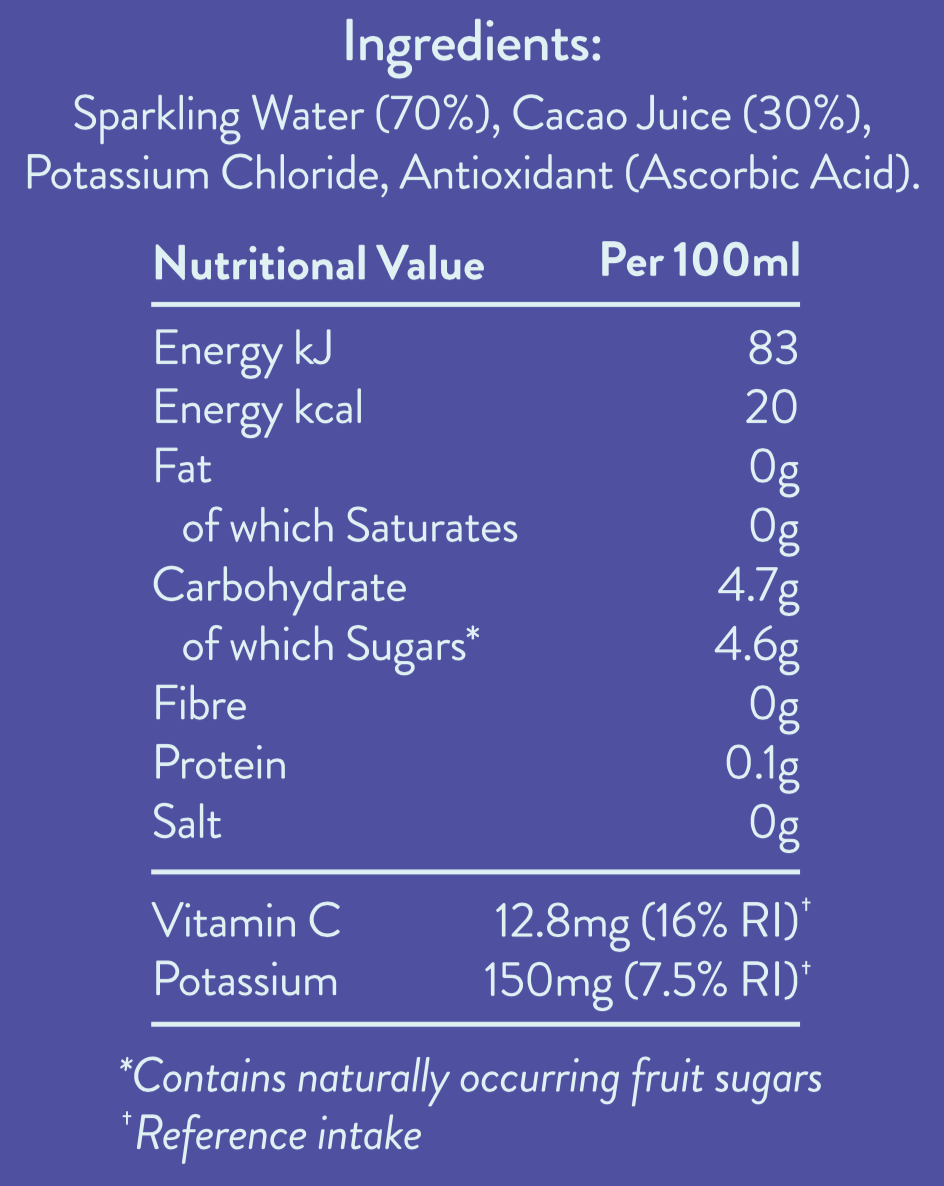 Sparkling Cacao Water (12 x 275 ml)